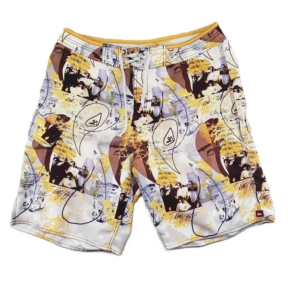 Vintage Quicksilver Kelly Slater Board Shorts Mens 36 Surfer Signature‎ Series